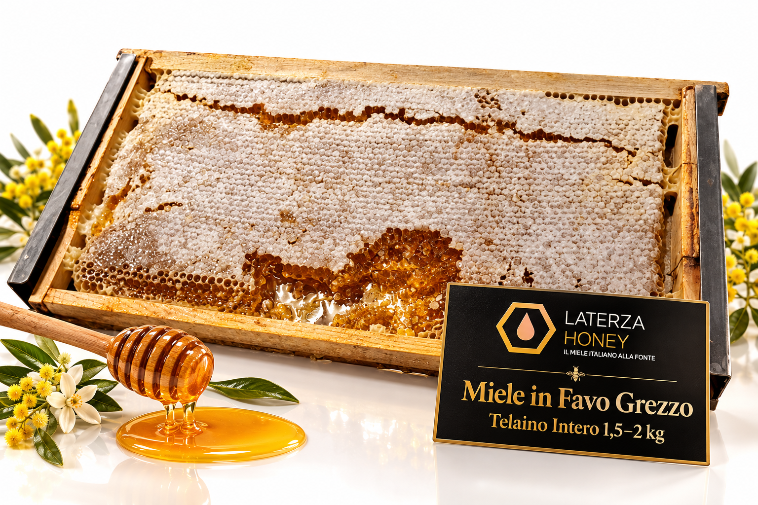 Miele in Favo Grezzo Italiano, Telaino Intero 1,5–2 kg